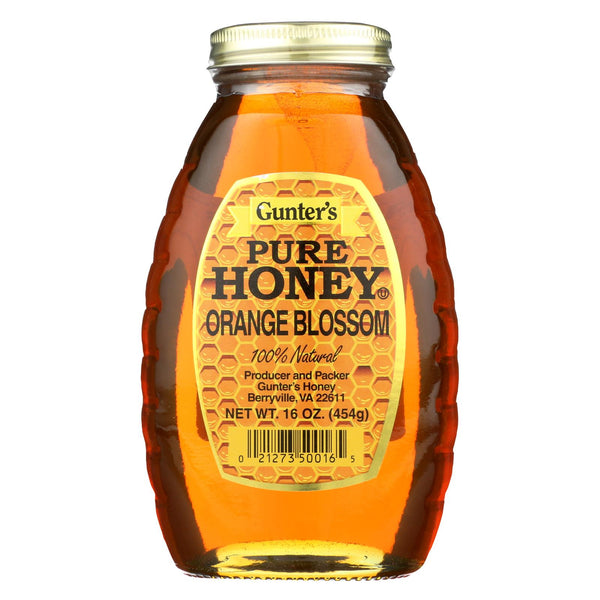 Gunter Pure Orange Blossom Honey - Case Of 12 - 16 Oz.