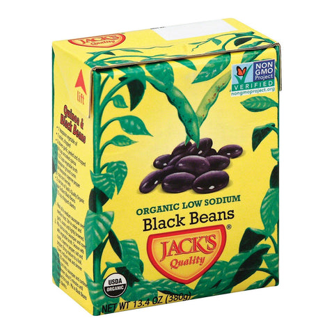 Jack's Quality Organic Black Beans - Low Sodium - Case Of 8 - 13.4 Oz