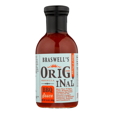 Braswell's - Sauce Original Bbq - Case Of 6-13.5 Oz